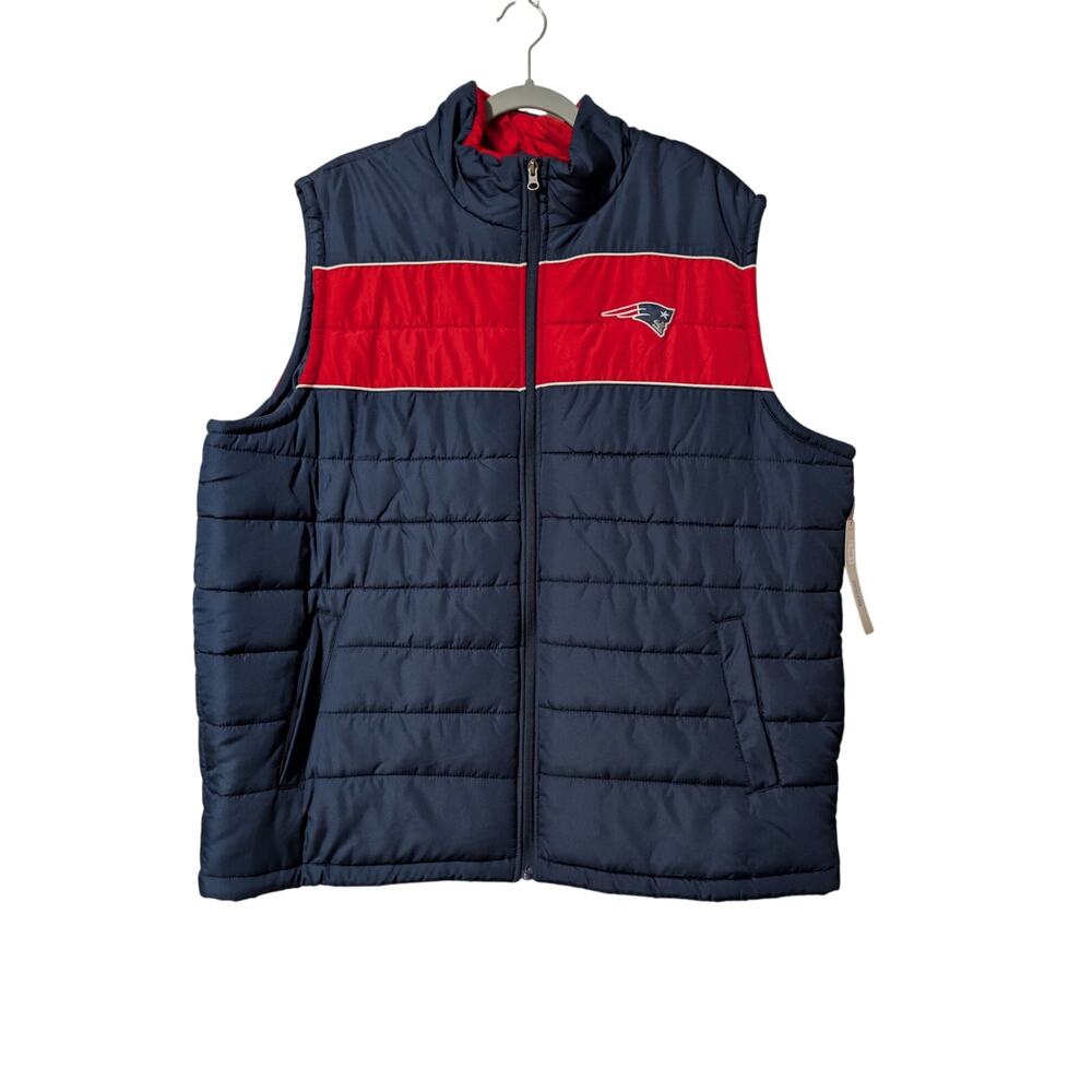 NFL New England Patriots XXL Men's Blue Puffer Down Vest New With Tags